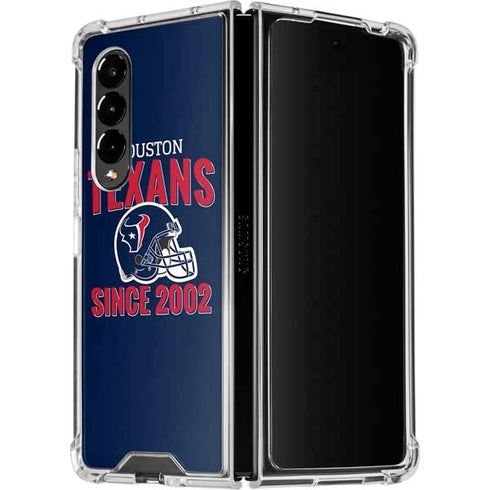 NFL Houston Texans Helmet Galaxy Z Fold4 5G Clear Case
