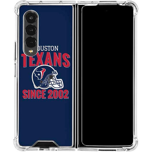 NFL Houston Texans Helmet Galaxy Z Fold4 5G Clear Case