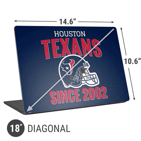 NFL Houston Texans Helmet Universal Laptop 18in (14.6 x 10.6in) Skin