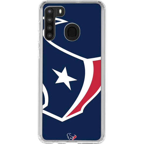 NFL Houston Texans Large Logo Galaxy A21 Clear Case