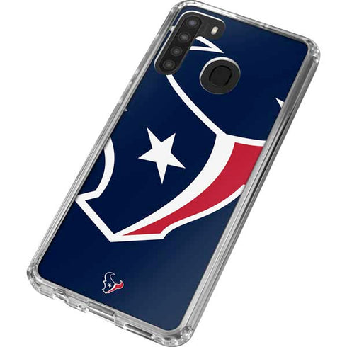NFL Houston Texans Large Logo Galaxy A21 Clear Case