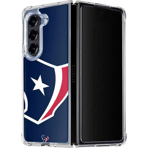 NFL Houston Texans Large Logo Galaxy Z Fold5 5G Clear Case