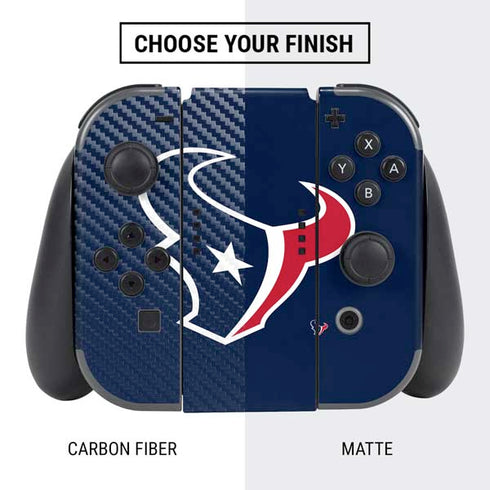 NFL Houston Texans Large Logo Nintendo Switch Bundle Skin