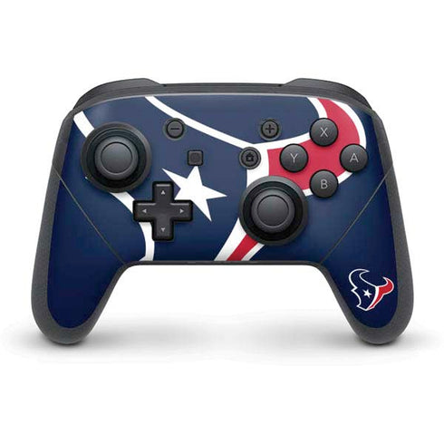 NFL Houston Texans Large Logo Nintendo Switch Pro Controller Skin