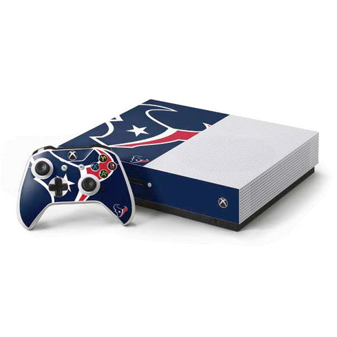 NFL Houston Texans Large Logo Xbox One S Console and Controller Bundle Skin