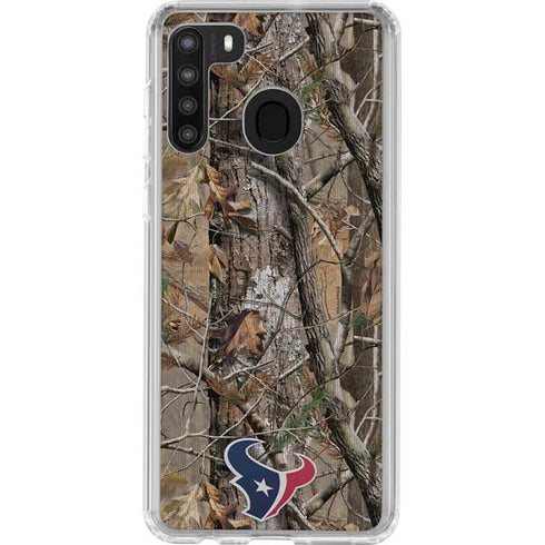 NFL Houston Texans Realtree AP Camo Galaxy A21 Clear Case