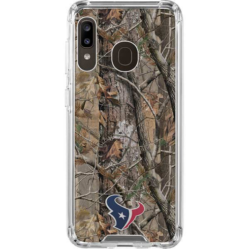 NFL Houston Texans Realtree AP Camo Galaxy A30 Clear Case