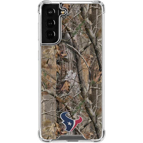 NFL Houston Texans Realtree AP Camo Galaxy S21 FE Clear Case