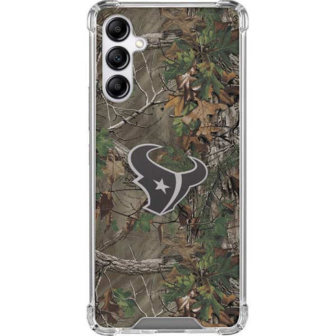 NFL Houston Texans Realtree Xtra Green Camo Galaxy A14 5G Clear Case