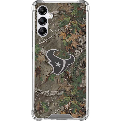NFL Houston Texans Realtree Xtra Green Camo Galaxy A15 5G Clear Case