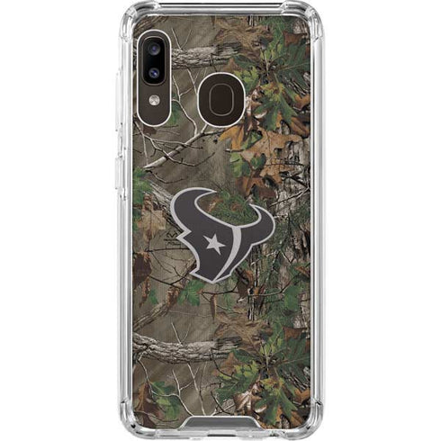 NFL Houston Texans Realtree Xtra Green Camo Galaxy A30 Clear Case