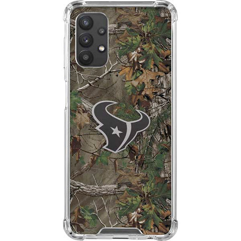 NFL Houston Texans Realtree Xtra Green Camo Galaxy A32 5G Clear Case