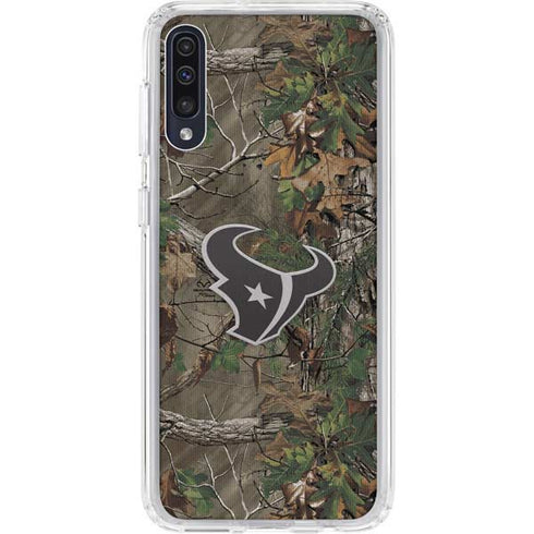 NFL Houston Texans Realtree Xtra Green Camo Galaxy A50 Clear Case