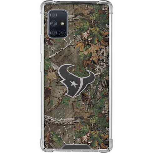 NFL Houston Texans Realtree Xtra Green Camo Galaxy A51 5G Clear Case