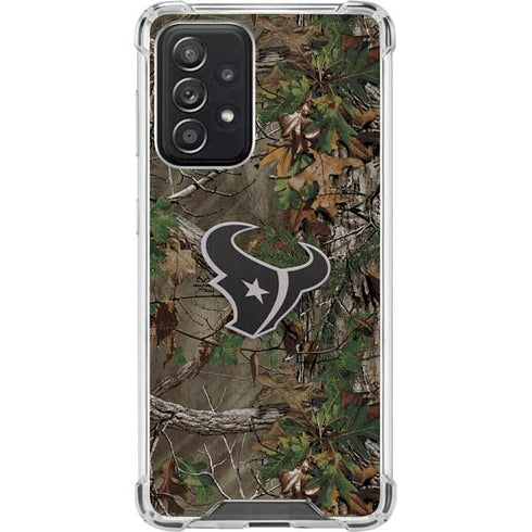 NFL Houston Texans Realtree Xtra Green Camo Galaxy A52 5G Clear Case