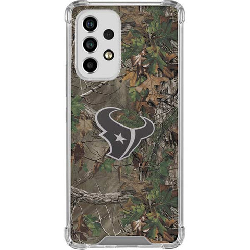 NFL Houston Texans Realtree Xtra Green Camo Galaxy A53 5G Clear Case