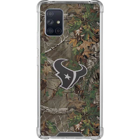 NFL Houston Texans Realtree Xtra Green Camo Galaxy A71 5G Clear Case