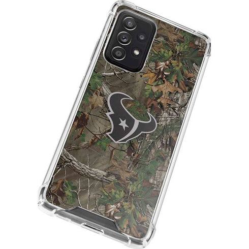 NFL Houston Texans Realtree Xtra Green Camo Galaxy A72 5G Clear Case