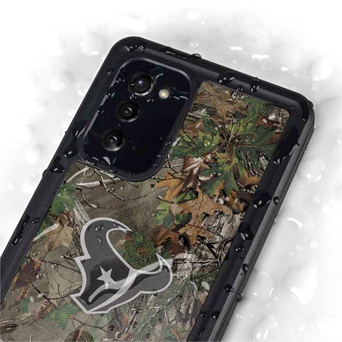 NFL Houston Texans Realtree Xtra Green Camo Galaxy Note20 5G Waterproof Case