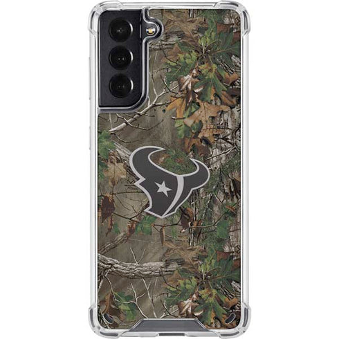 NFL Houston Texans Realtree Xtra Green Camo Galaxy S21 5G Clear Case