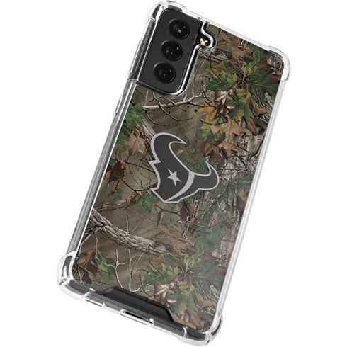 NFL Houston Texans Realtree Xtra Green Camo Galaxy S21 FE Clear Case