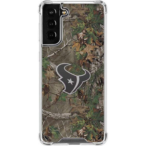 NFL Houston Texans Realtree Xtra Green Camo Galaxy S21 Plus 5G Clear Case
