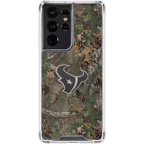 NFL Houston Texans Realtree Xtra Green Camo Galaxy S21 Ultra 5G Clear Case