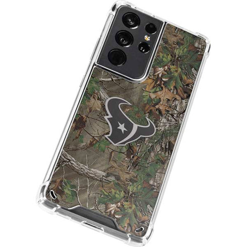 NFL Houston Texans Realtree Xtra Green Camo Galaxy S21 Ultra 5G Clear Case