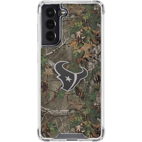 NFL Houston Texans Realtree Xtra Green Camo Galaxy S22 Clear Case