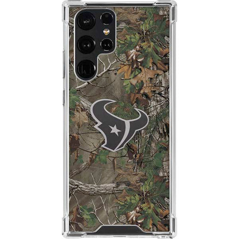 NFL Houston Texans Realtree Xtra Green Camo Galaxy S24 Ultra Clear Case