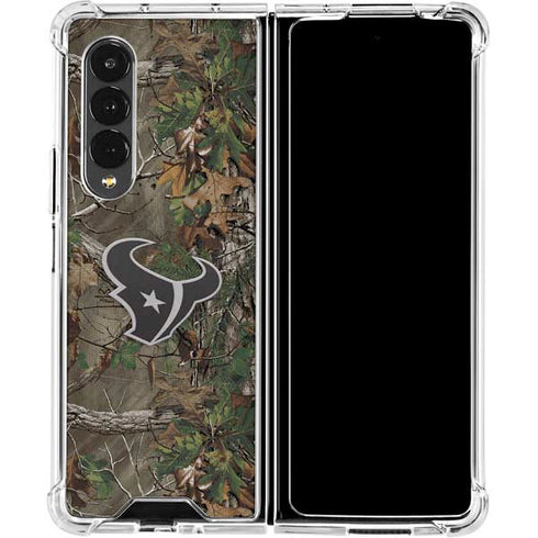NFL Houston Texans Realtree Xtra Green Camo Galaxy Z Fold4 5G Clear Case