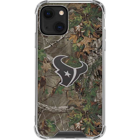 NFL Houston Texans Realtree Xtra Green Camo iPhone 14 Clear Case