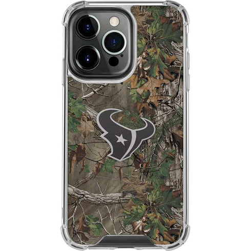 NFL Houston Texans Realtree Xtra Green Camo iPhone 14 Pro Clear Case