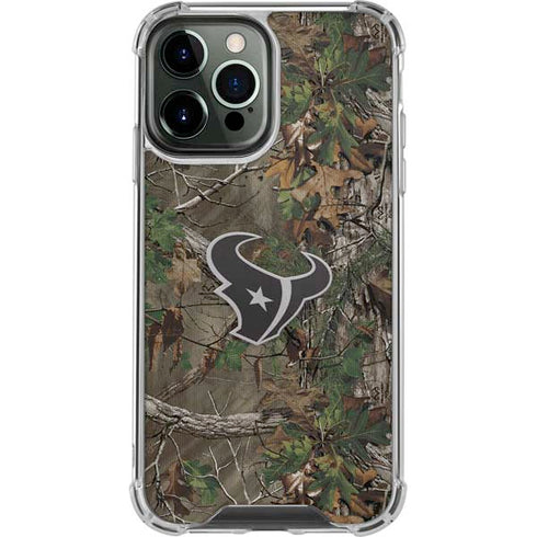 NFL Houston Texans Realtree Xtra Green Camo iPhone 15 Pro Max Clear Case