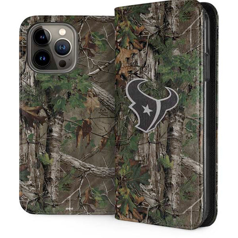 NFL Houston Texans Realtree Xtra Green Camo iPhone 14 Pro Max Folio Case