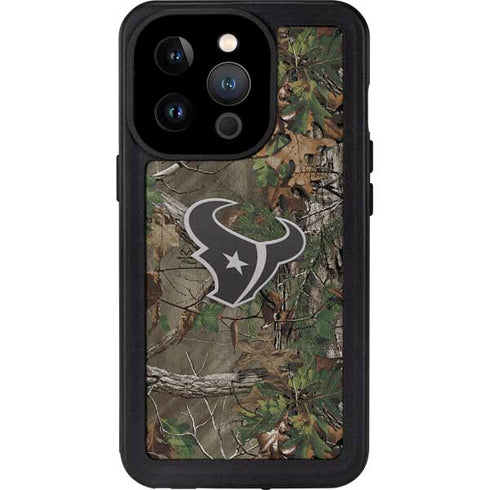 NFL Houston Texans Realtree Xtra Green Camo iPhone 14 Pro Waterproof Case