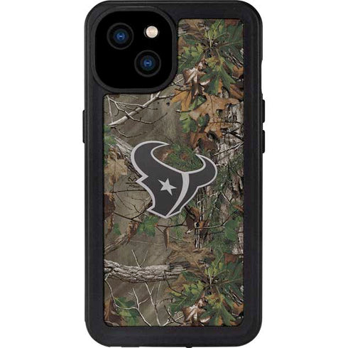 NFL Houston Texans Realtree Xtra Green Camo iPhone 15 Plus Waterproof Case