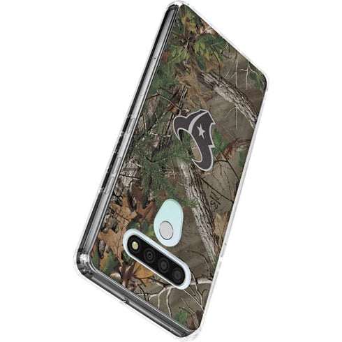 NFL Houston Texans Realtree Xtra Green Camo LG Stylo 6 Clear Case