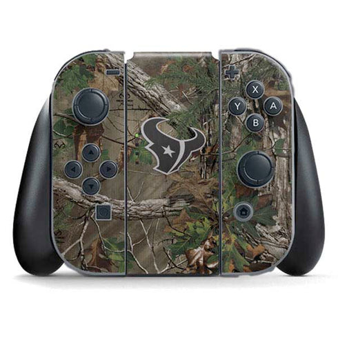 NFL Houston Texans Realtree Xtra Green Camo Nintendo Switch (2017-2021) Joy-Con Controller Skin
