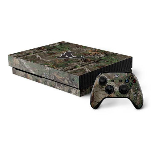 NFL Houston Texans Realtree Xtra Green Camo Xbox One X Bundle Skin