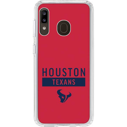NFL Houston Texans Red Performance Series Galaxy A20 Clear Case