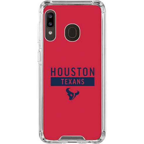 NFL Houston Texans Red Performance Series Galaxy A30 Clear Case