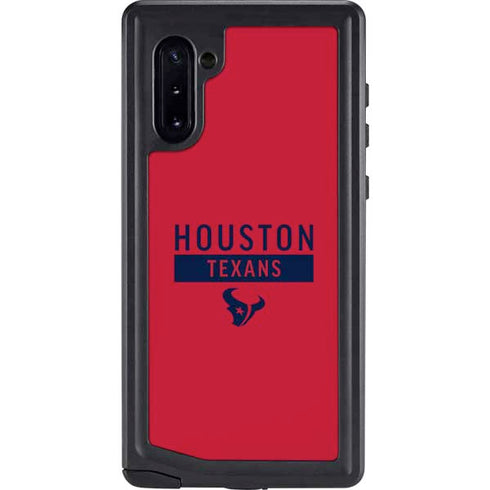 NFL Houston Texans Red Performance Series Galaxy Note 10 Waterproof Case