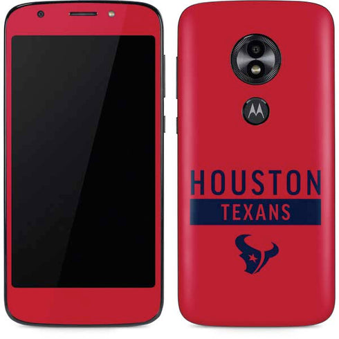 NFL Houston Texans Red Performance Series Moto E5 Play Skin