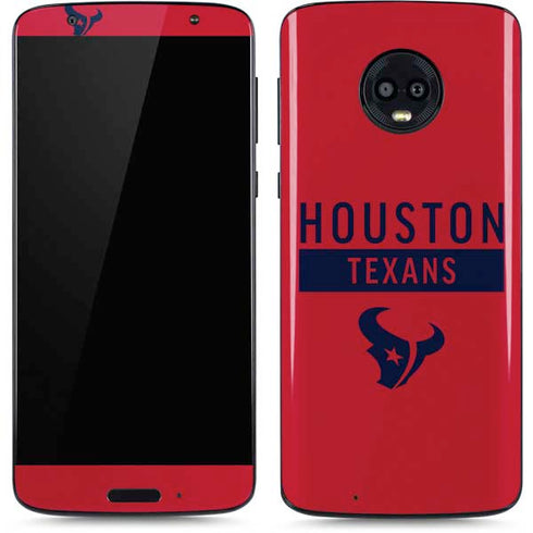 NFL Houston Texans Red Performance Series Moto G6 Skin