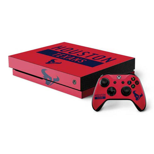 NFL Houston Texans Red Performance Series Xbox One X Bundle Skin