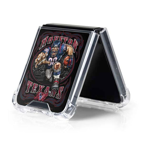 Liquid Blue NFL Houston Texans Running Back Galaxy Z Flip5 5G Clear Case