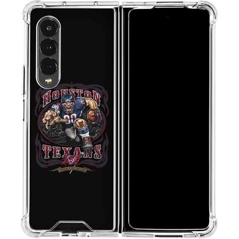 Liquid Blue NFL Houston Texans Running Back Galaxy Z Fold4 5G Clear Case