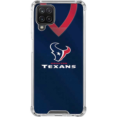 NFL Houston Texans Team Jersey Galaxy A12 Clear Case