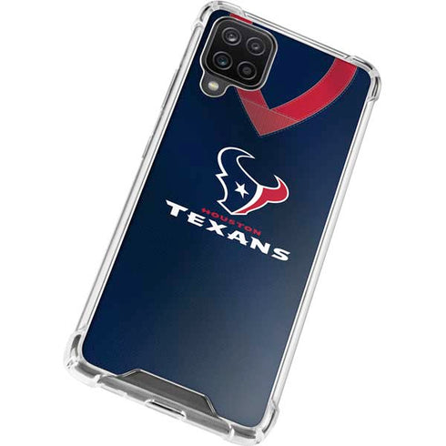 NFL Houston Texans Team Jersey Galaxy A12 Clear Case